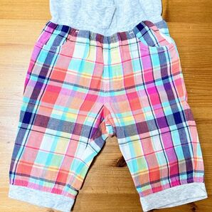 状態良★コンビミニ カラフルチェック柄パンツ ズボン 90cm