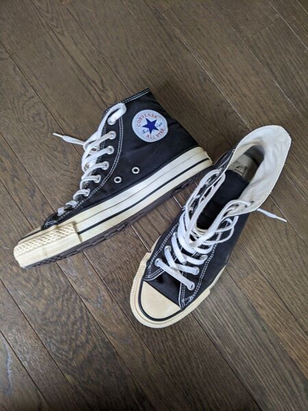 送料込 日本製 コンバース CONVERSE キャンバス HI ブラック us7