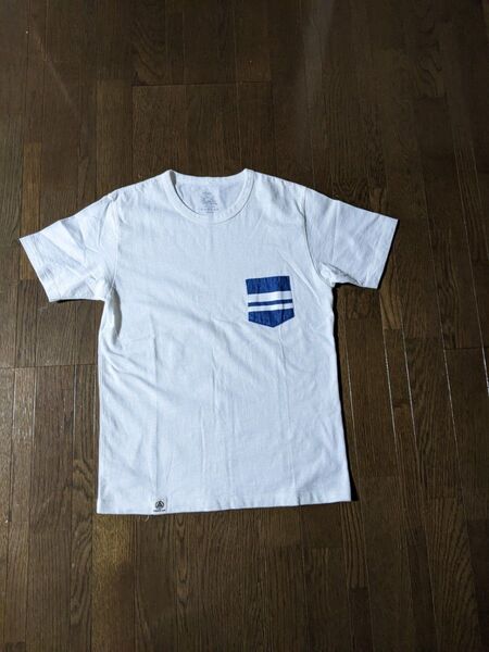 送料込 美品 桃太郎ジーンズ Tシャツ 胸ポケット付 Mサイズ MOMOTARO JEANS ジャパンブルー JAPAN BLUE