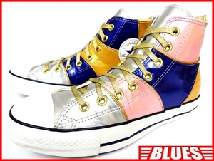 即決★CONVERSE★26cm エナメルハイカットスニーカー コンバース メンズ 7.5 尾張七宝 カラフル 8ホールシューズ オールスター