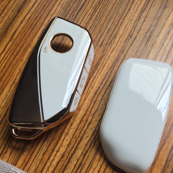 BMW用スマートキーカバー キーケース 白×金 ホワイト×ゴールド 現行モデル