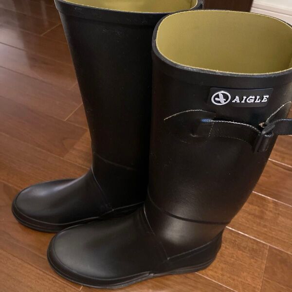 美品 AIGLE エーグル レインブーツ 長靴 38 24.0
