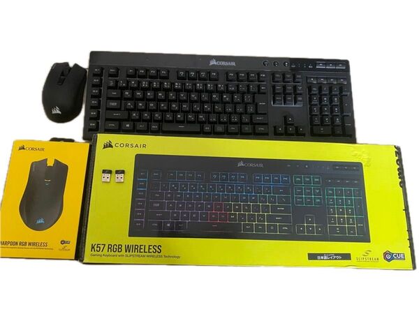 コルセア マウスキーボード Corsair harpoon ワイヤレス マウス Corsair K57 ファムレス付きキーボード