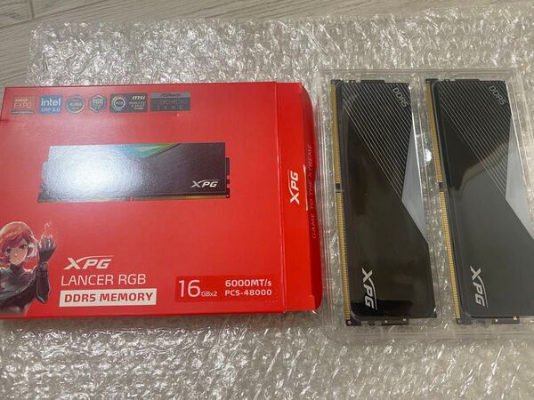 XPG ADATA DDR5-6000MHz PC用メモリ PC5-48000 32GB ARGB 光る ブラック DDR5