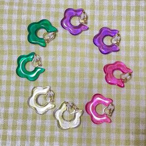 キャンドゥ 花 フラワー クリップ式 イヤリング 4点 クリア cando 夏アクセサリー
