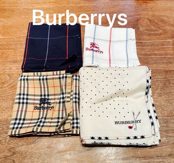 バーバリー BURBERRY ハンカチ 4枚セット