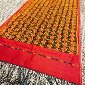 花瓶マット 玄関マット 100%シルク 手織り ハンドメイド マット カンボジア ラグ