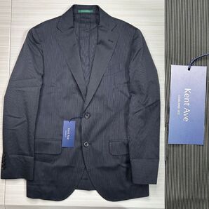 3.1万 ケントアヴェニュー ストライプ ストレッチ サマー ジャケット S 黒 Kent Ave. メンズ ブレザー コットン