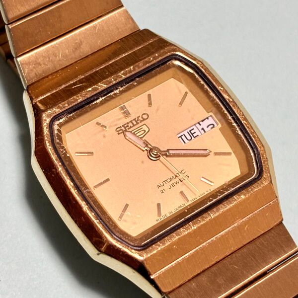 SEIKO 5 SNXK90J1 21石 自動巻 ゴールド 金 スクエア 四角セイコー5 セイコー 腕時計