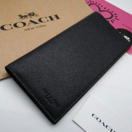 新品 COACH 長財布 メンズ 人気の小銭入れ付き ブラック