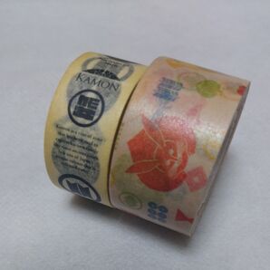 家紋 mtexシリーズ廃盤 2柄 mt マスキングテープ 中古2巻 まとめ売り セット!カモイ製造