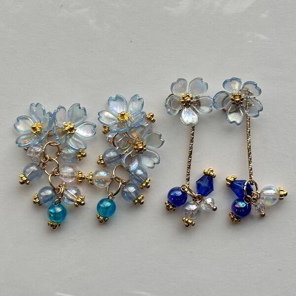 (A002)ハンドメイド チャーム ピアス フックピアス イヤリング クリップイヤリング ヘアゴム ヘアピン アクセサリー ビーズ
