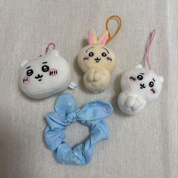 ちいかわ マスコット ぬいぐるみ うさぎ 人形 ヘアゴム4点セット グッズ