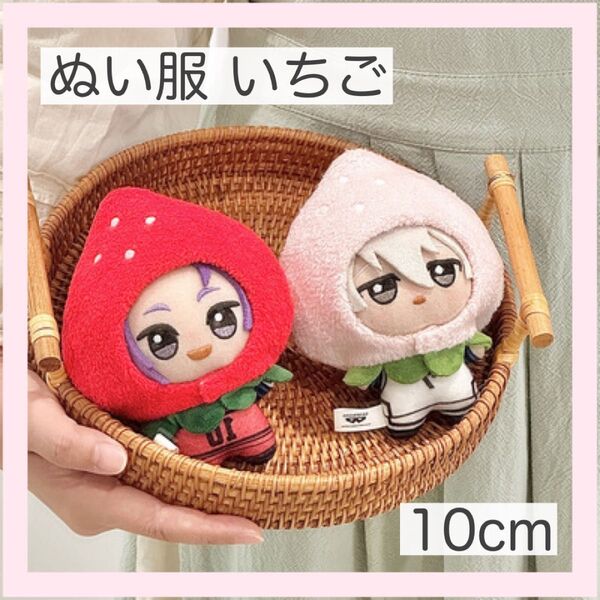 ぬい服10cm 着せ替え 激カワ いちご 被り物 赤い ぬい人気 オタ活 新品 ぬいぐるみ