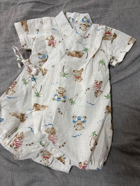 水通しのみ 美品 アプレレクール ロンパース甚平 70〜80cm