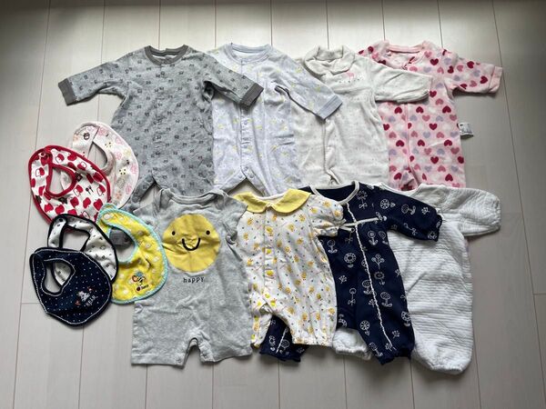 ロンパース スタイ まとめ売り 女の子 50〜60cm