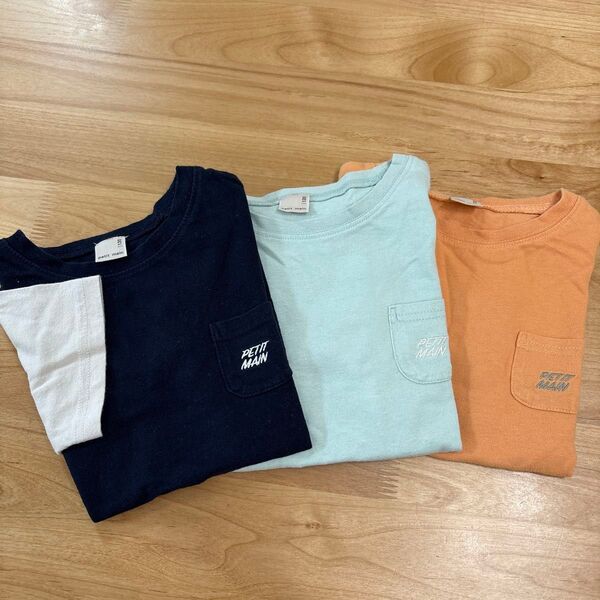 【子供服120】3枚セットpetit main Tシャツ トップス