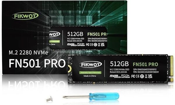 FN501Pro 512GB NVMe SSD M.2 3DNAND TLC ゲーミング 最大3500MB/s SLCキャッシュ