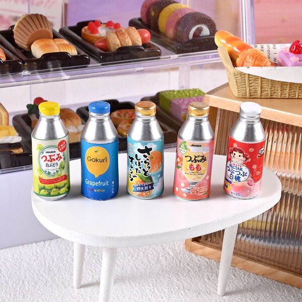 ミニチュア ドリンク 5点セット ボトル 缶ジュース ドリンク 飲み物 飲料 ドールハウス