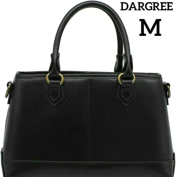 コーデを格上げ!姫路レザー使用★DARGREE ミニトートバッグ ハンドバッグ 本革 M 黒 17.5×28×11.5cm 大特価