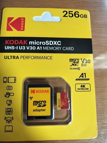 KODAK microSDXC 256GB UHS-I U3 V30 A1