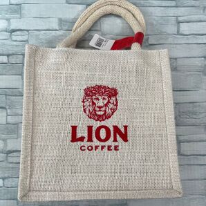ライオンコーヒー トートバッグ 麻 LION COFFEE ノベルティ 手提げ エコバッグ