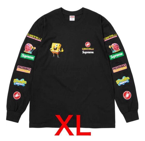 【新品未使用】Supreme x SpongeBob Castelli Racing L/S Tee "Black" XL