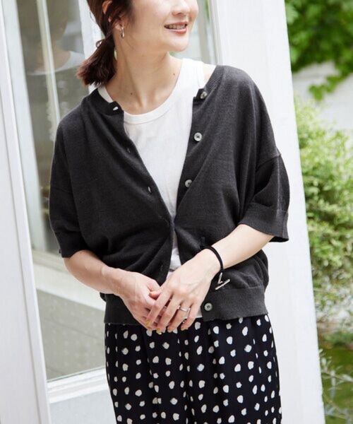 ☆ 美品 slobe IENA スローブ イエナKAYA ハーフスリーブカーディガン グレー ☆