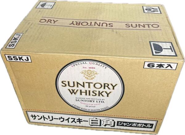 サントリー白角ウイスキー 金キャップ 初代白角瓶 1920ml 6本セット ダンボール未開封 貴重品