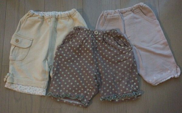ハーフパンツ ショートパンツ ズボン 90cm 女の子 まとめ売り 3can4on 子供服 ボトムス sweetmelon