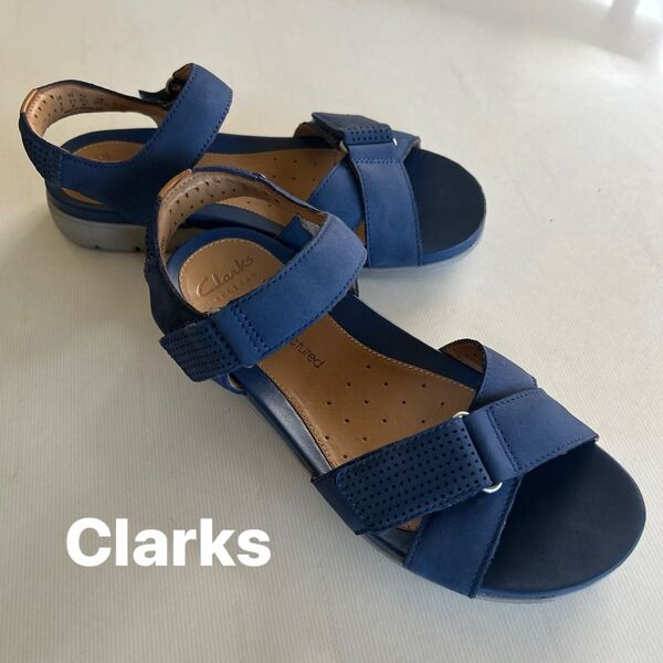 【Clarks 】クラークス★アンストラクチャード 軽快 ストラップ サンダル 5.5