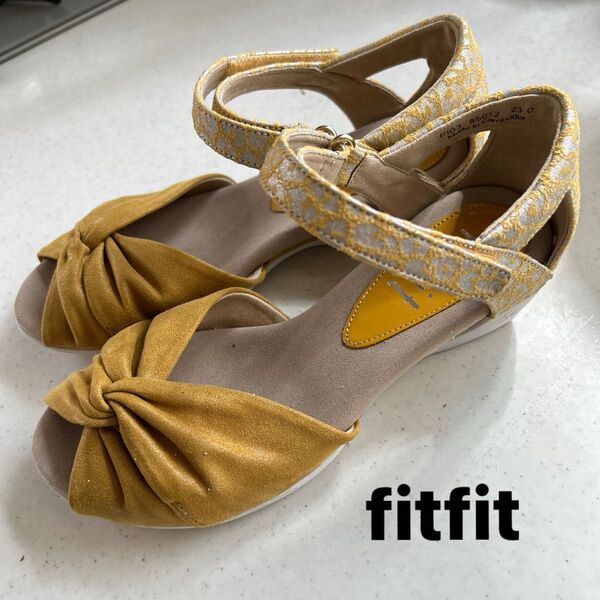 【fitfit】★フィットフィット★ウエッジソール サンダル 23cm 美品