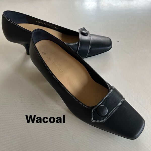★Wacoal★疲れにくい!ワコール ここちイイ パンプス 黒23.5cm 冠婚葬祭にも