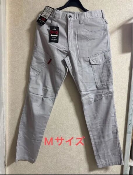 新品 未使用 Mサイズ ウエスト78cm シルバー グレー 作業ズボン ワークパンツ 作業着下