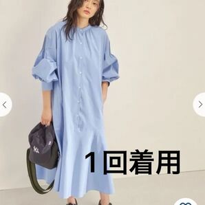 1回着用。手洗い可能GIZAスーピマ綿切り替えバンドカラーワンピース2023年2月発売定価24,970円お値引きいたしません 36