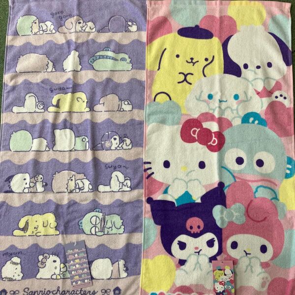サンリオ フェイスタオル ハンギョドン ぽちゃこ キティー クロミ ポムポムプリン シナモンロール