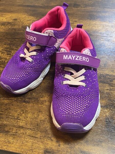 MAYZERO【22cm】キッズスニーカー ピンク&パープル【洗濯済み】