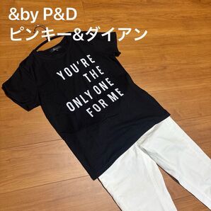 夏値下げ!& by PINKY&DIANNE ピンキー&ダイアン 黒Tシャツ ブラック サイズ38 ロゴTシャツ 色違いも出品中!