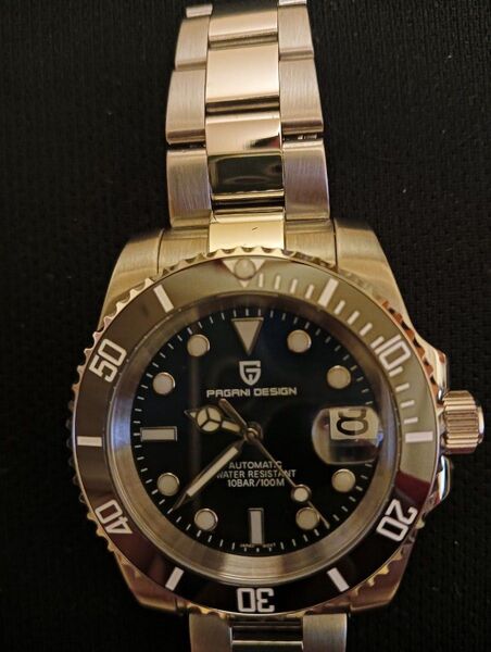 超美品 パガーニデザイン 自動巻 防水腕時計 ダイヤル径40mm SEIKO製NH35 ディープブルー
