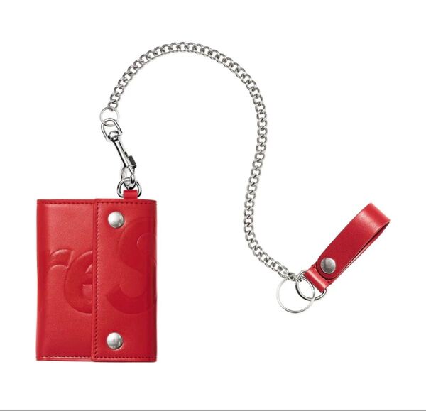 Supreme Leather Chain Wallet Red