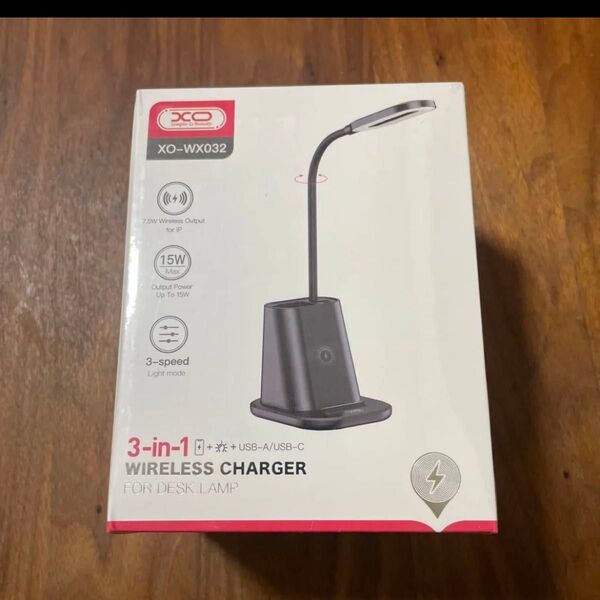Qiワイヤレス充電 高演色性 LDL-QFD-W ホワイト LED電気スタンド デスクスタンド 充電式 デスクライト
