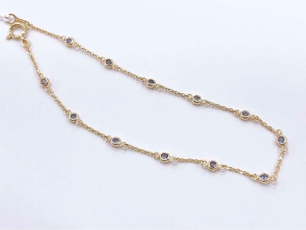 新品 K10 タンザナイト ブレスレット 10金 17cm