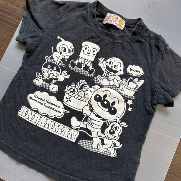 アンパンマン Tシャツ 80 黒 ブラック 子供服
