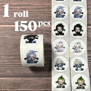 ロールシール シール ステッカー キャラクターロールシール キャラクターシール ロール発送 150枚 ごほうび スカルパンダ