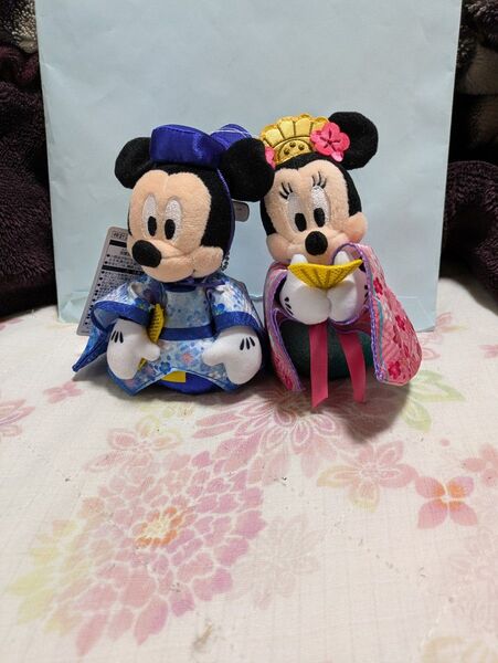ミッキー ミニー 和装 ぬいぐるみバッジ 2個セット