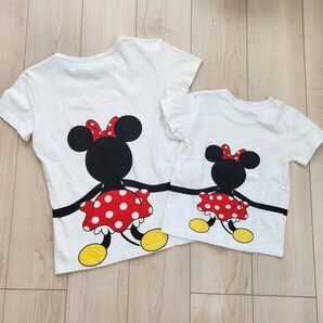 ミニーマウス 親子お揃いTシャツ 2枚セット