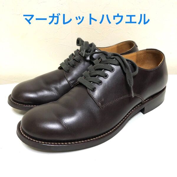 美品 MARGARET HOWELL 革靴 レースアップシューズ DBW
