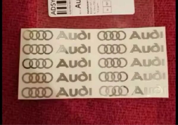 アウディ Audi ステッカー アルミ製 3D立体 車シール 車用品 10枚セット
