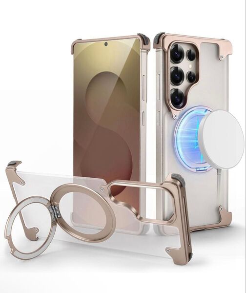 Samsung Galaxy S25 Ultra用フレームレスケース クリア バンパー ギャラクシーS25