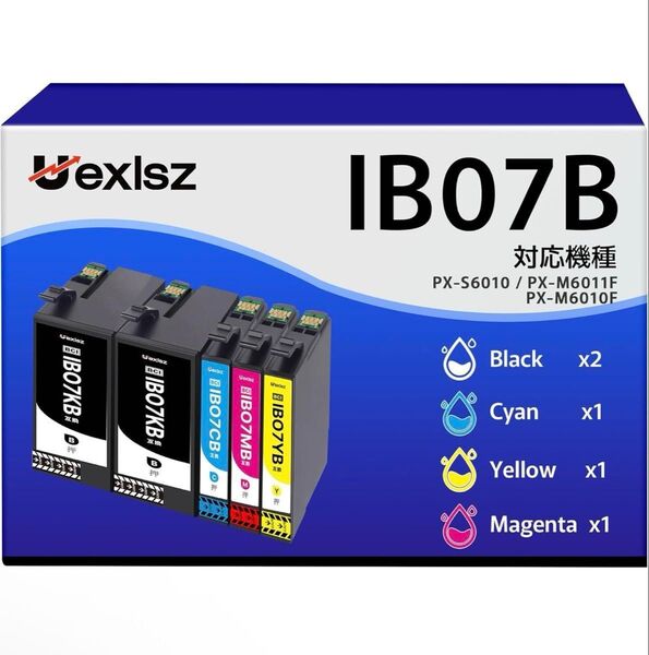 互換性 IB07CL4B IB07KB 4色セット+ブラック1本 合計5本セット (KB*2/CB/MB/YB) EPSON用